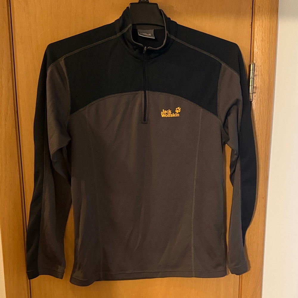 Jack Wolfskin Men’s Quarter Zip Pullover Fleece Sweatshirt Gray Size Large